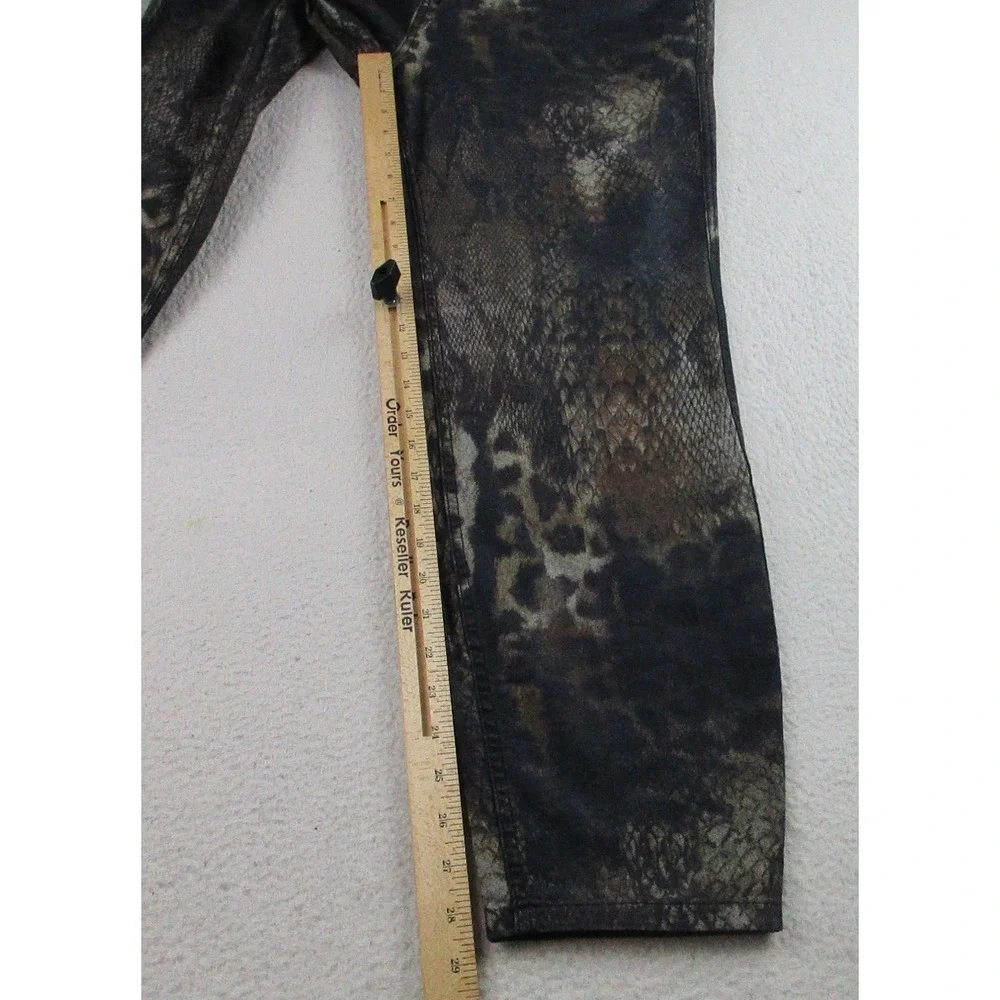 Frank Lyman Pants Womens XL Animal Print Snakeskin Leopard Skinny Stretch 223441